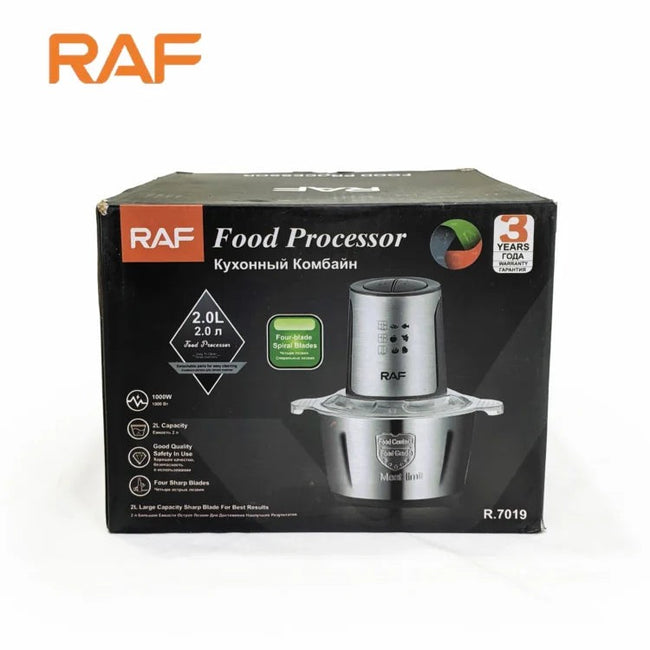 RAF 1000W Electric Food Processor & Chopper – 2L Stainless Steel Bowl Main Image