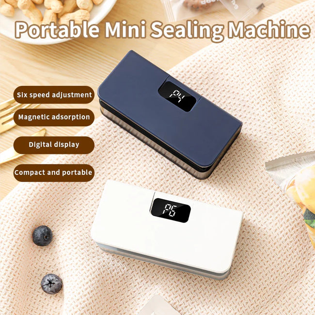 Portable Mini Bag Sealing Machine with Digital Display – 6 Speed Adjustable Hover Image